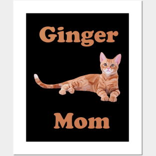 Ginger Cat Mom Posters and Art